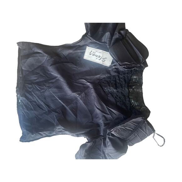 Stenay‎ Black/ White Sequins/Beaded Evening Blouse - size Medium - Picture 4 of 9